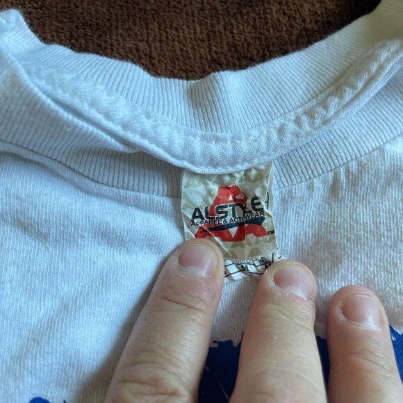 Vintage 80's hair don't care cool Mens Tee Size medium retro Y2K 90's - Picture 3 of 4